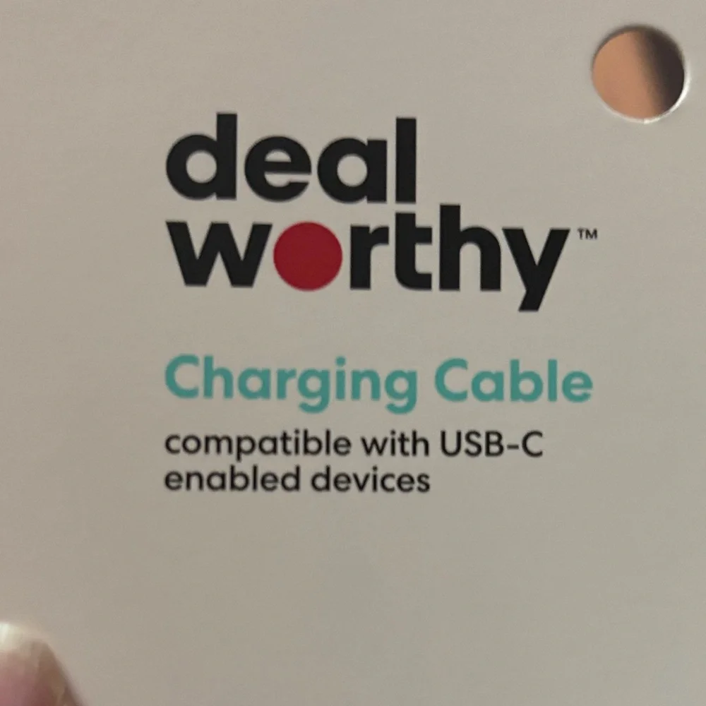 Deal Worthy Black USB-A to USB-C Charging Cable NIN
